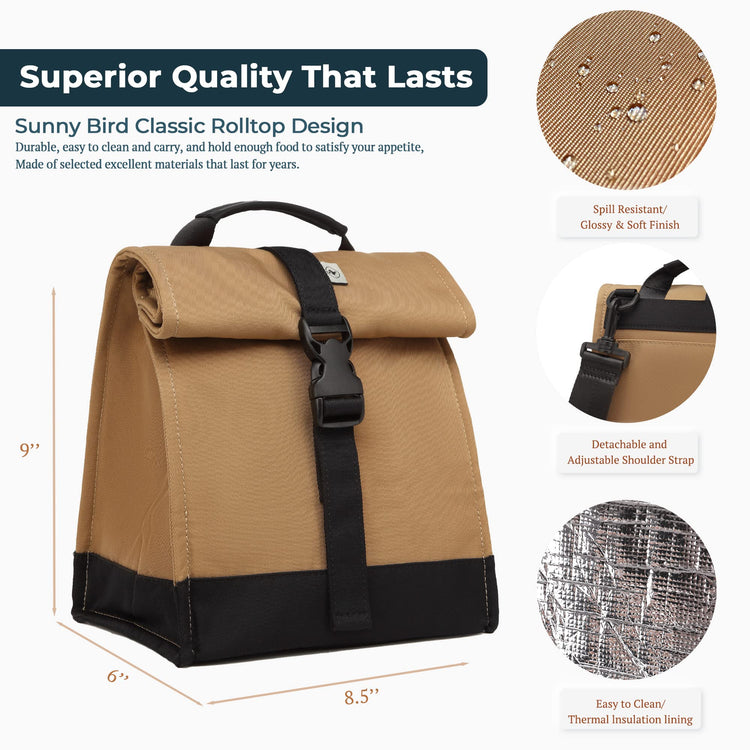 Insulated Lunch Bag Rolltop Lunch Box