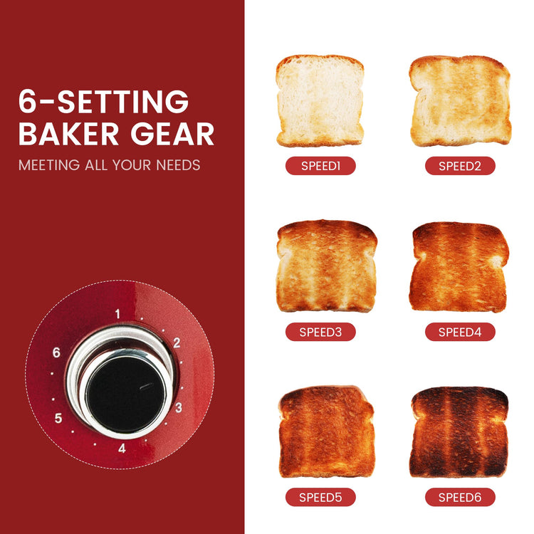 2 Slice Toaster Retro Stainless Steel with Bagel