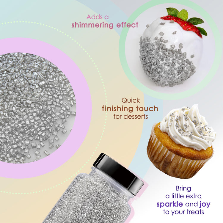 Silver Pearlized Sugar Sprinkles for Baking (5 Ounce)