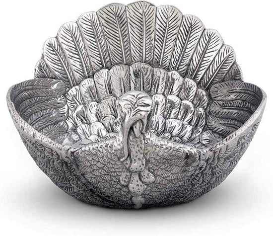 Arthur Court Serving Salad Bowl Turkey Large Thanksgiving Table Serving Bowl Fruit Bowl Statement Piece 13 inch Long x 10.5 inch Wide
