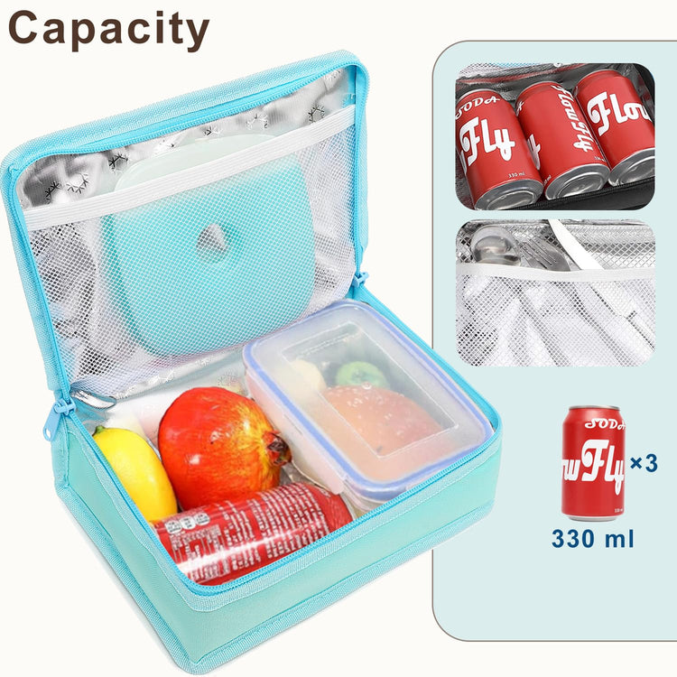 Small Insulated Lunch box Portable Soft Bag Mini Cooler Thermal Meal Tote Kit with Handle for Work & School