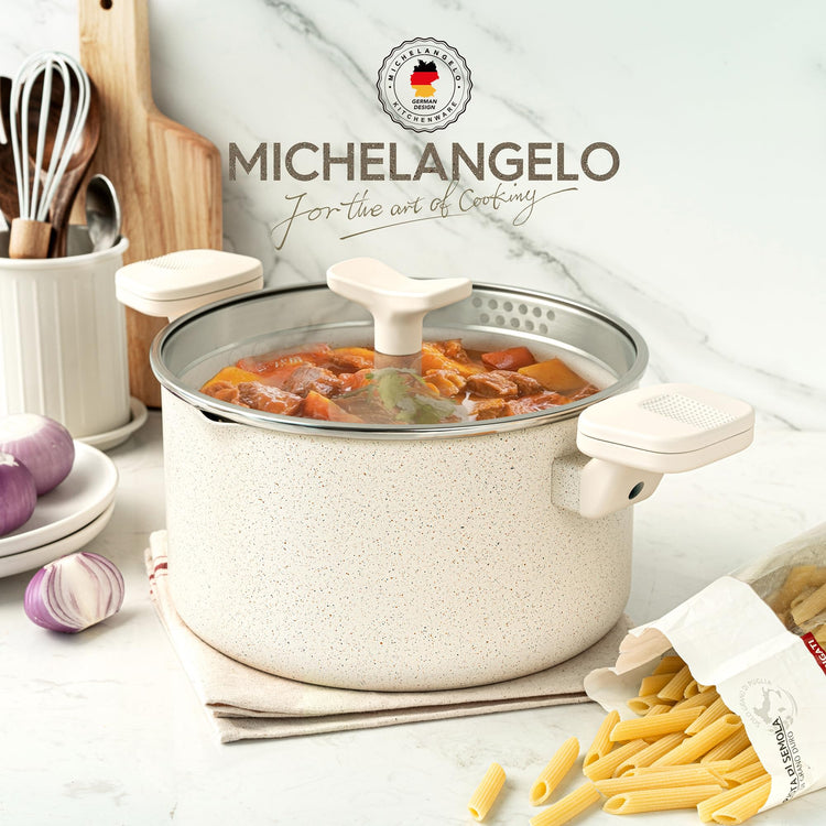 6 Quart Granite Nonstick Cooking Pot with Strainer Lid