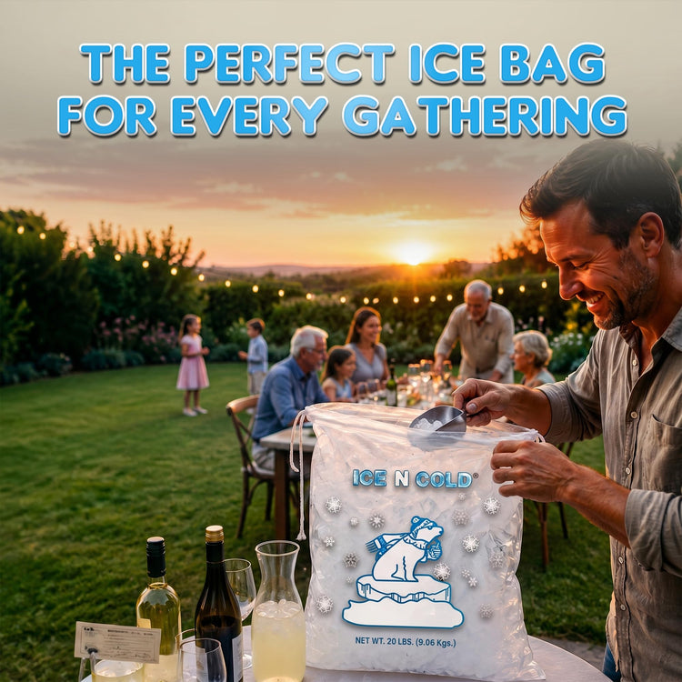 20lb (300 ct) Ice Bags with Cotton String 50 Micron Commercial & Food Grade LDPE, BPA-Free, Freezer Safe Plastic, 15" x 22" Bolsas Hielo, Bolsas Para Hielo, Ice Cube Machine Storage Bag (300 Count)