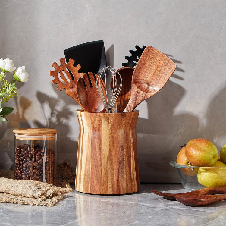 Wooden Utensil Holder for Countertop