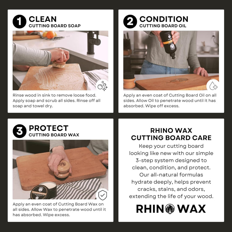 Cutting Board Scrub Brush - Effective Cleaning Brush for Cutting Boards and Butcher Blocks - Premium Natural Agave Bristles - Multi-Purpose Kitchen Scrubber - Ergonomic Design - Food Grade