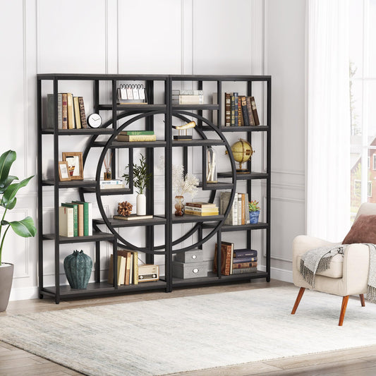 Bookshelf Industrial Etagere Bookcase (2 Count)