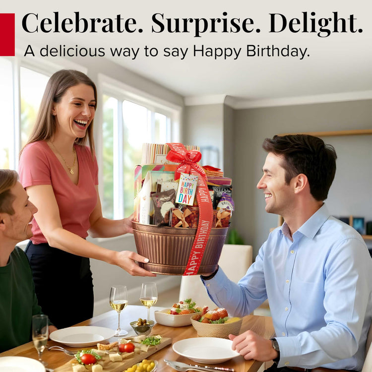 Birthday Gift Basket Wishes with Fun & Enjoyable Snacks