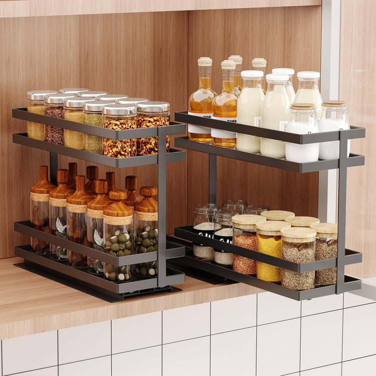 2 Pack Pull Out Spice Rack Organizer for Cabinet (2 pound(s))