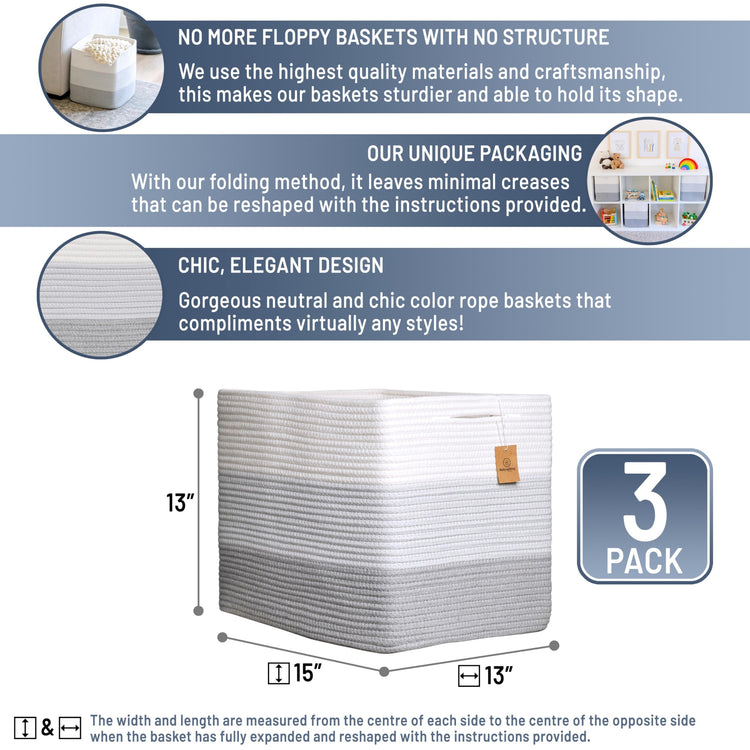 13x15x13 Kallax Storage Cubes Bins (3 Count)