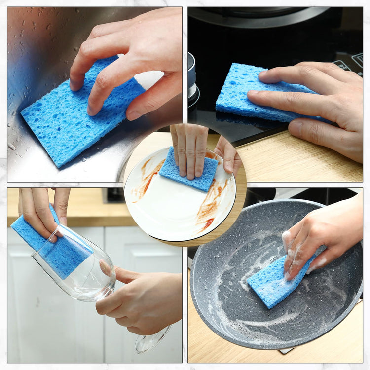 100 Pieces Compressed Wood Pulp Dish Sponges for Kitchen (100 Count)