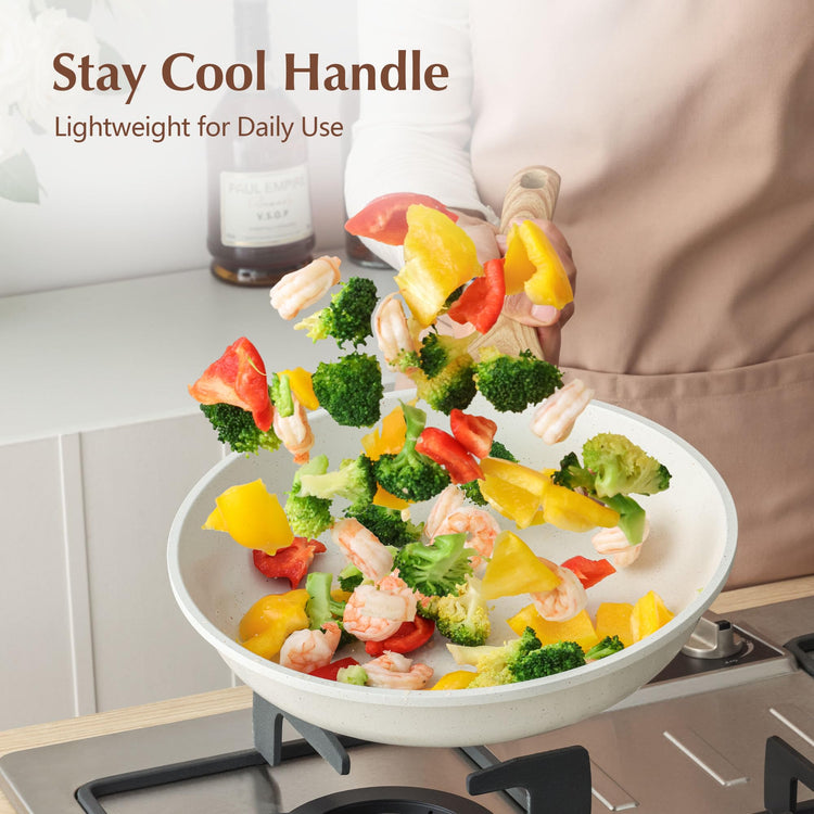 10Inch Nonstick Ceramic Frying Pan with Lid