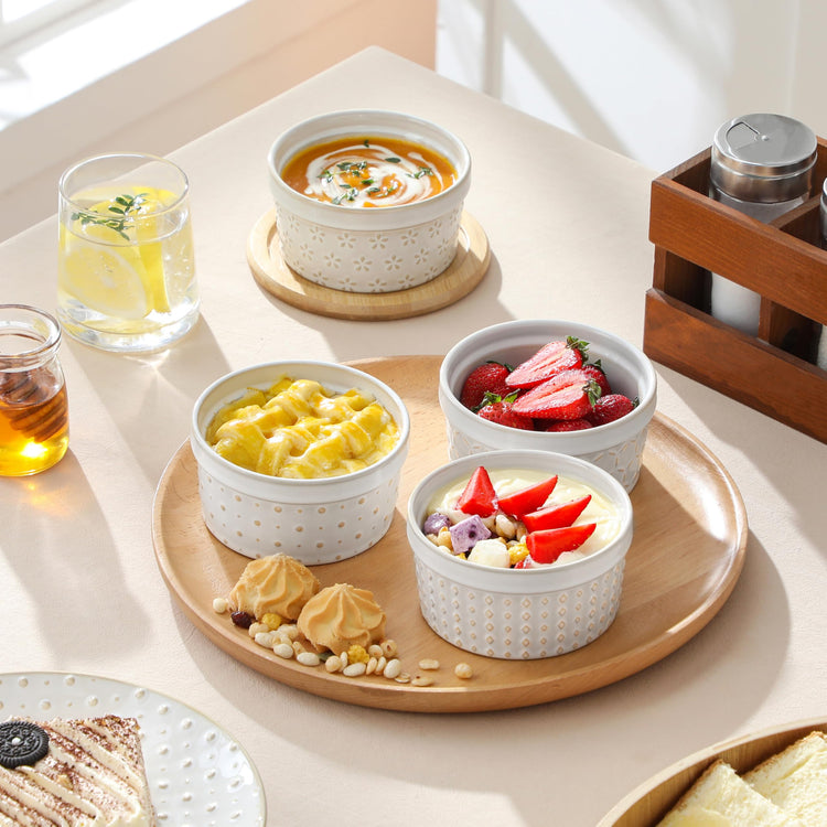 8 oz Ceramic Ramekins Set of 4