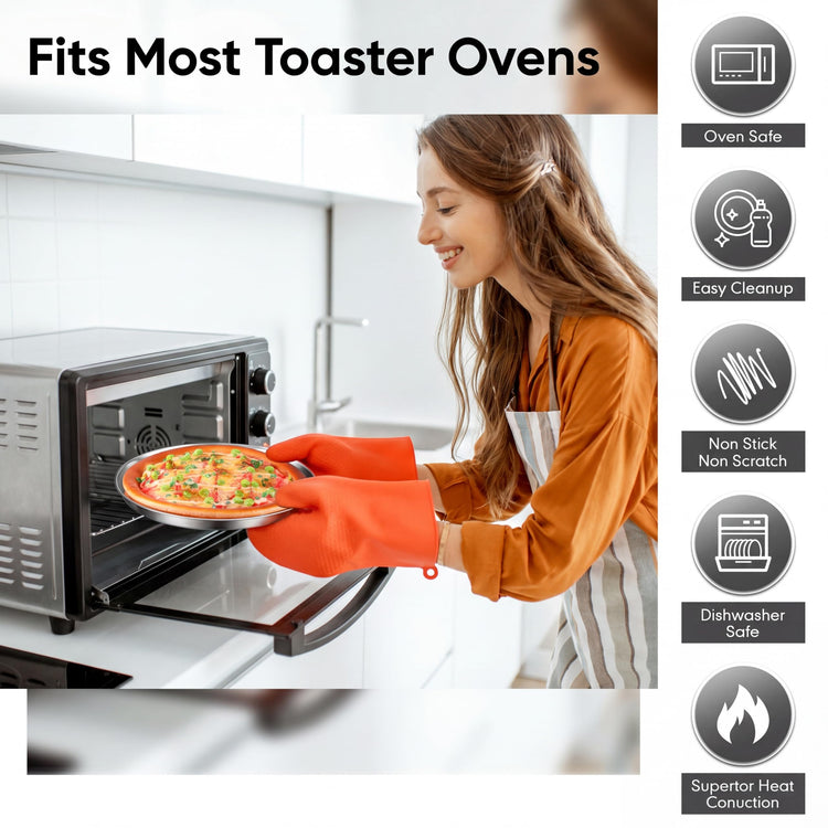 8 Pieces Silver Pizza Pans 8 Inch Bakeware (8 Count)