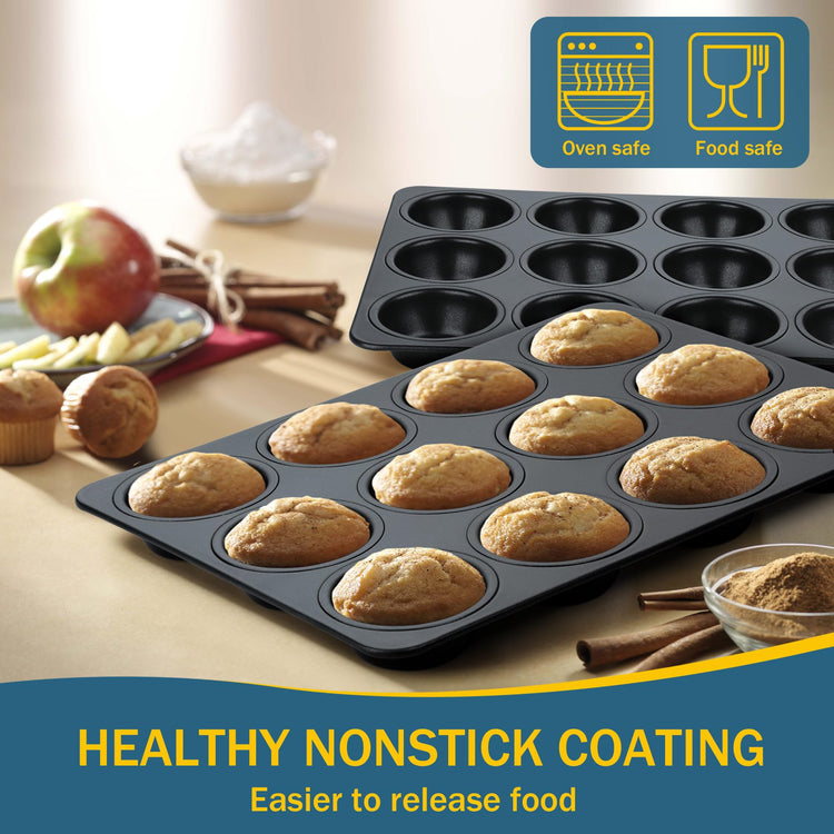 Nonstick Muffin Pan 12 Cups Set of 2 (2 Count)