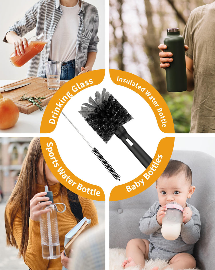 Water Bottle Brush and Straw Cleaner Brush with Long Handle