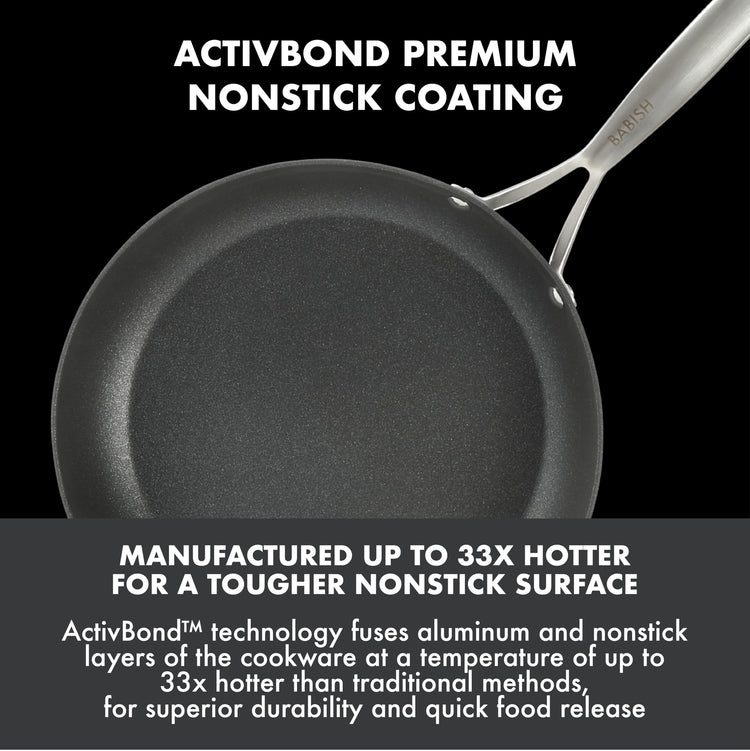 2 Piece 8 and 10 Inch Fry Pan Hard Anodized Laser Titanium Forever Non Stick Technology Durable Frying Pans Set (2 Count)