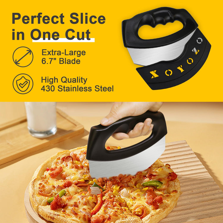 Pizza Cutter Salad Chopper Large Stainless Steel Blade with Cover