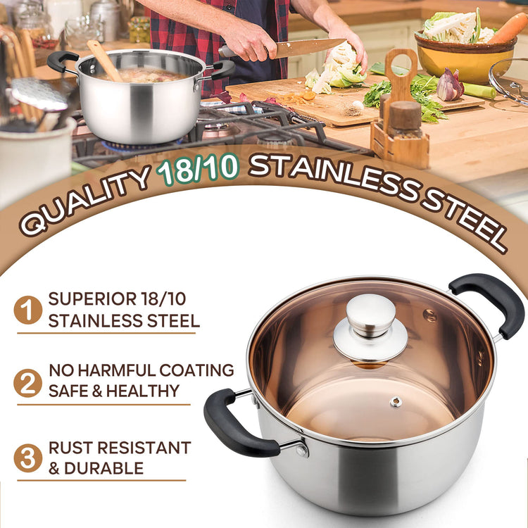 6QT Stock Pot with Lid