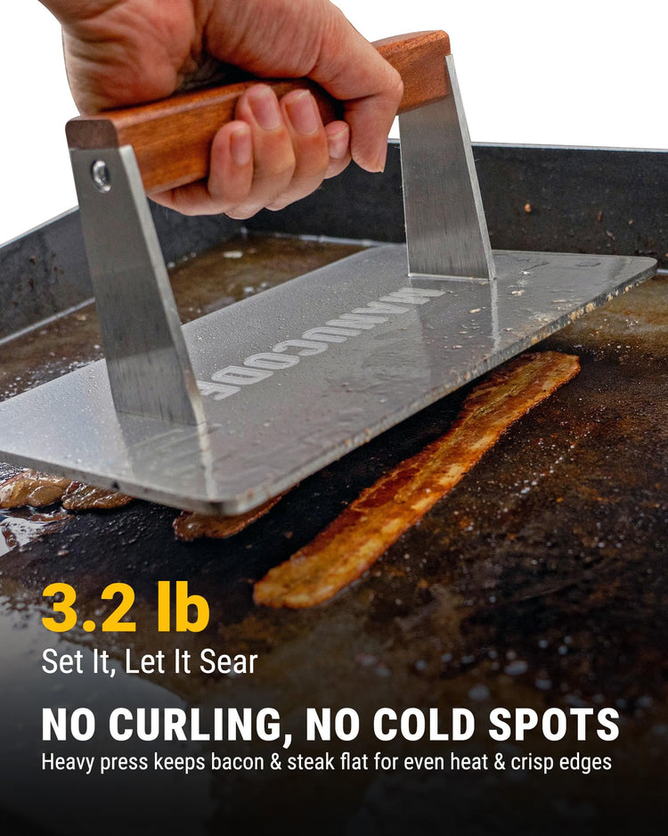 Bacon Press Stainless Steel Flat Bottom
