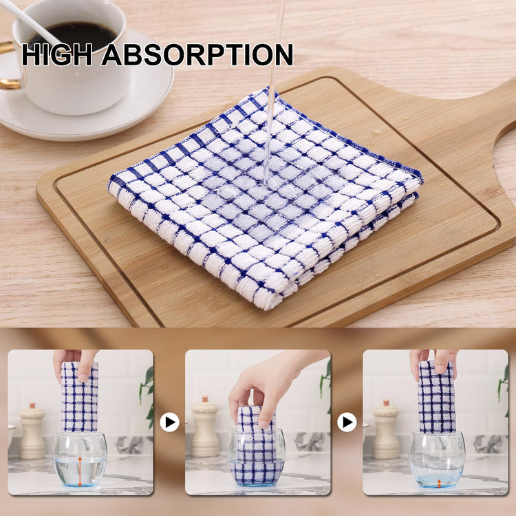 Cotton 8 Pack Terry Kitchen Dish Cloths (8 Count)