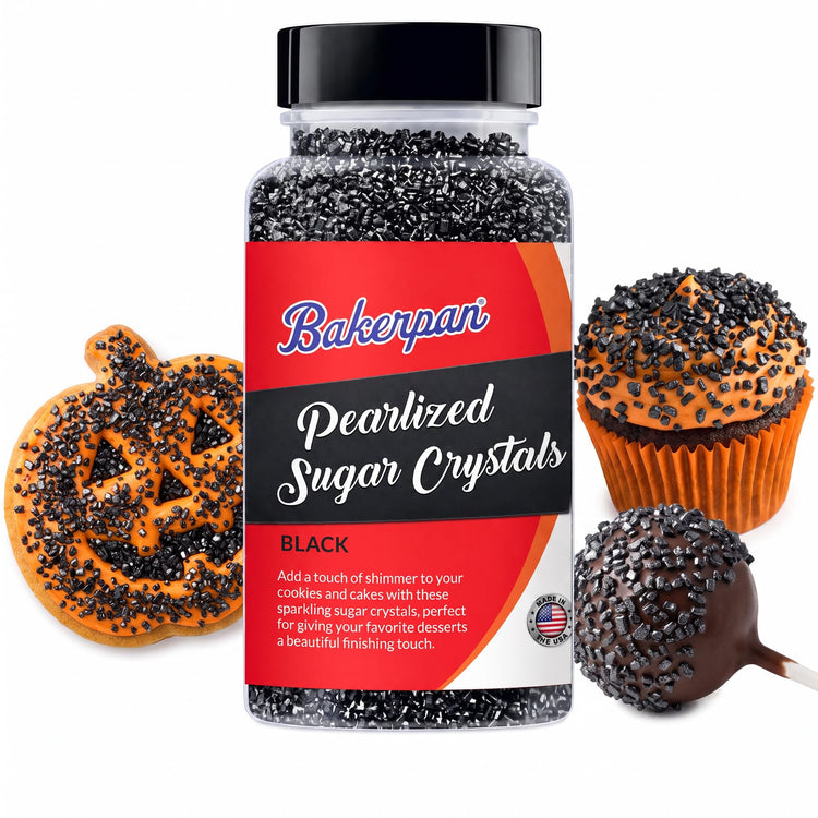 Black Pearlized Sugar Sprinkles for Baking (5 Ounce)