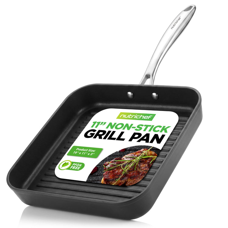 11" Non Stick Grill Pan for Indoor Cooking