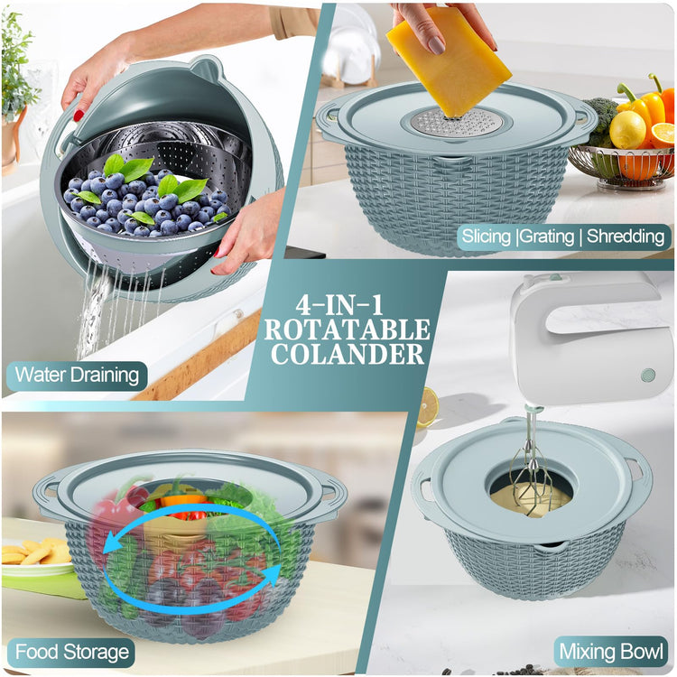 4 1 Colander with Bowl Set