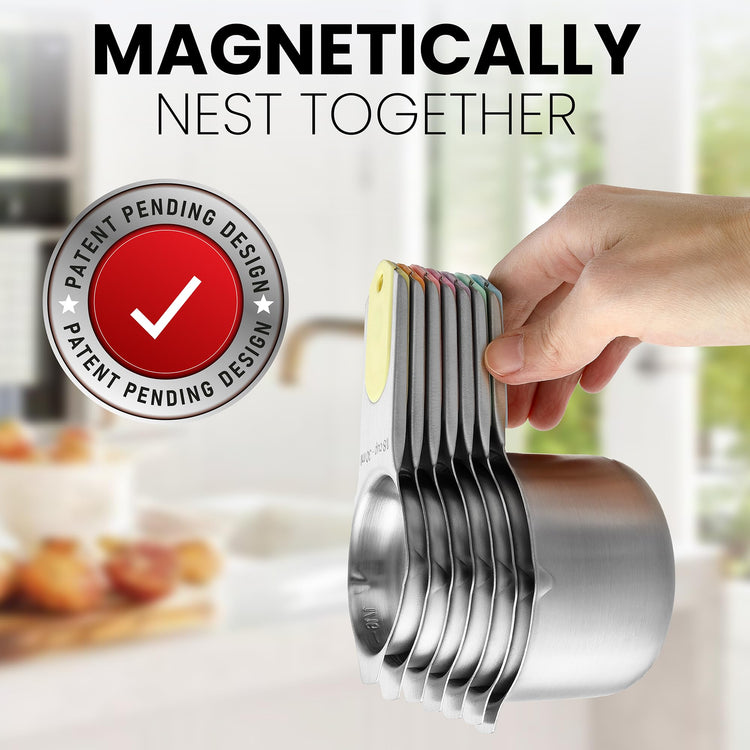 Magnetic Stainless Steel Measuring Cups Set of 7 (7 Count)
