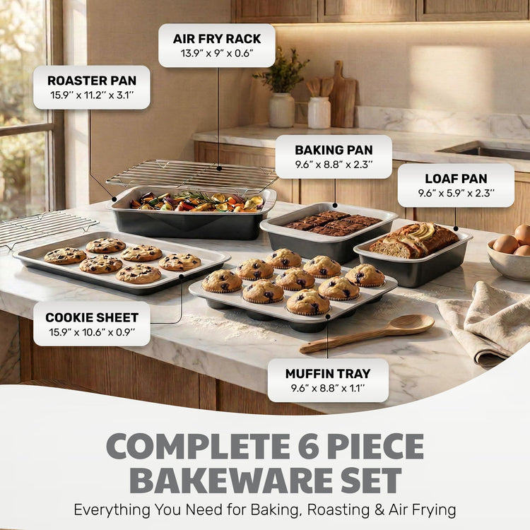 6 Pc Stackable Baking Pans Set (6 Count)