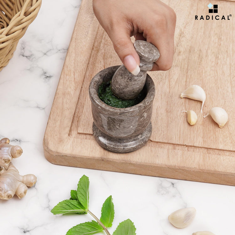 Marble Mortar and Pestle Set Small Spice Grinder & Herb Grinder