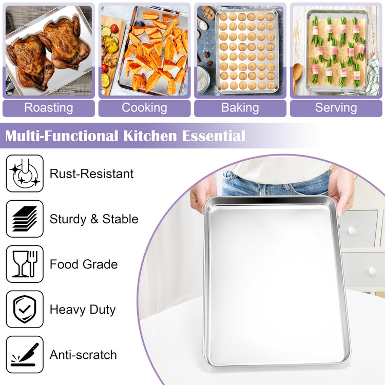 Large Baking Sheet with Wire Rack (4 Count)