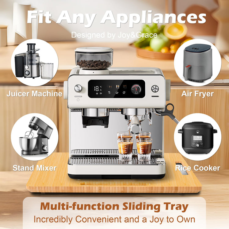Appliance Slider for Kitchen Appliances 360° Rolling Sliding Tray for Coffee Maker Countertop