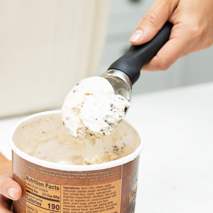 Stainless Steel Ice Cream Scoop with Soft Grip Handle