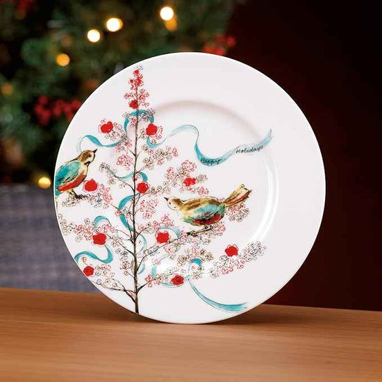 Lenox 810174 Chirp Seasonal 9-Inch Salad Plate 1-Piece, Service for 1, Luncheon Plate, Christmas Dinnerware
