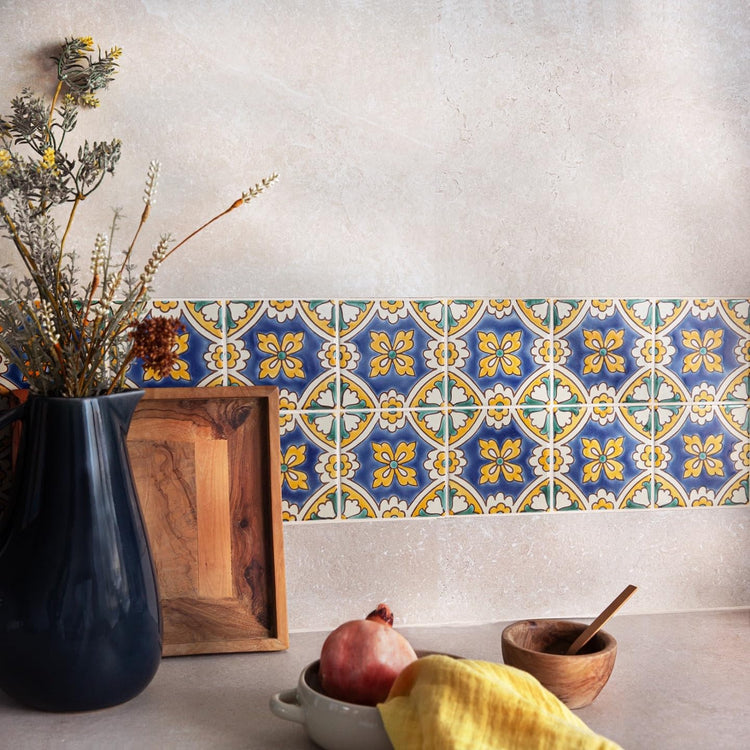 Set of 9 Decorative Ceramic Tiles (9 Count)