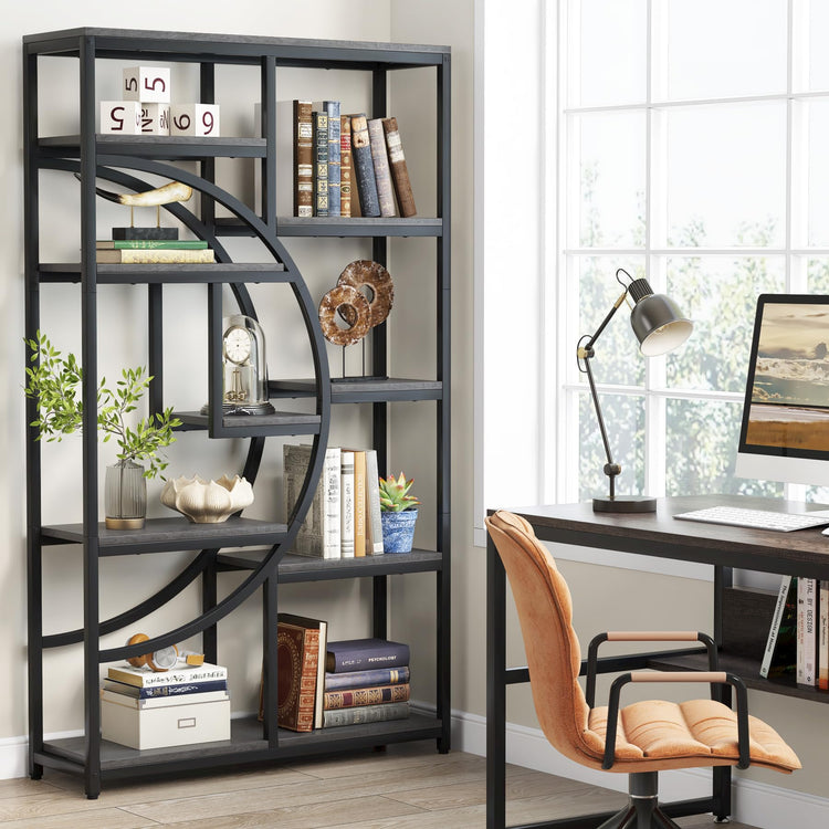 Bookshelf Industrial Etagere Bookcase (2 Count)
