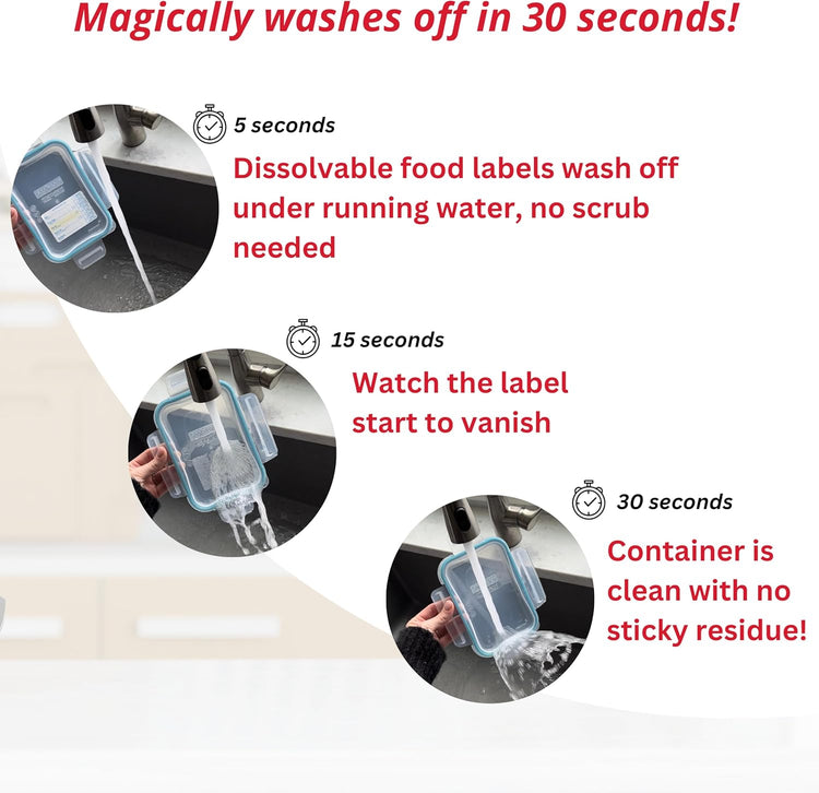 2x3 Dissolvable Food Labels, 250 Label Stickers, Bottle Labels for Storage Bins, Sticker Labels for Food containers, (250, Blank)