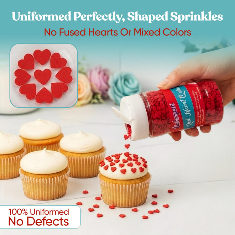 Mini Red Heart Sprinkles for Cake Decorating (5.77 Ounce)