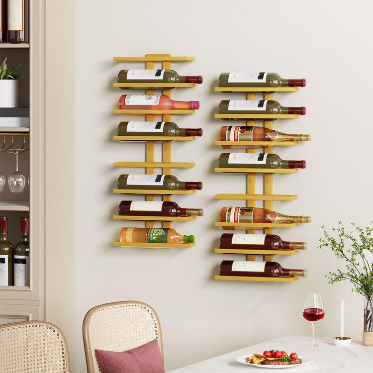 3 Set 8 Tier Wall Mount Wine Rack (24 Count)