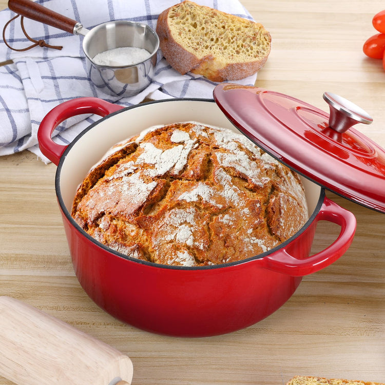 3 Qt Enameled Cast Iron Dutch Oven with Lid