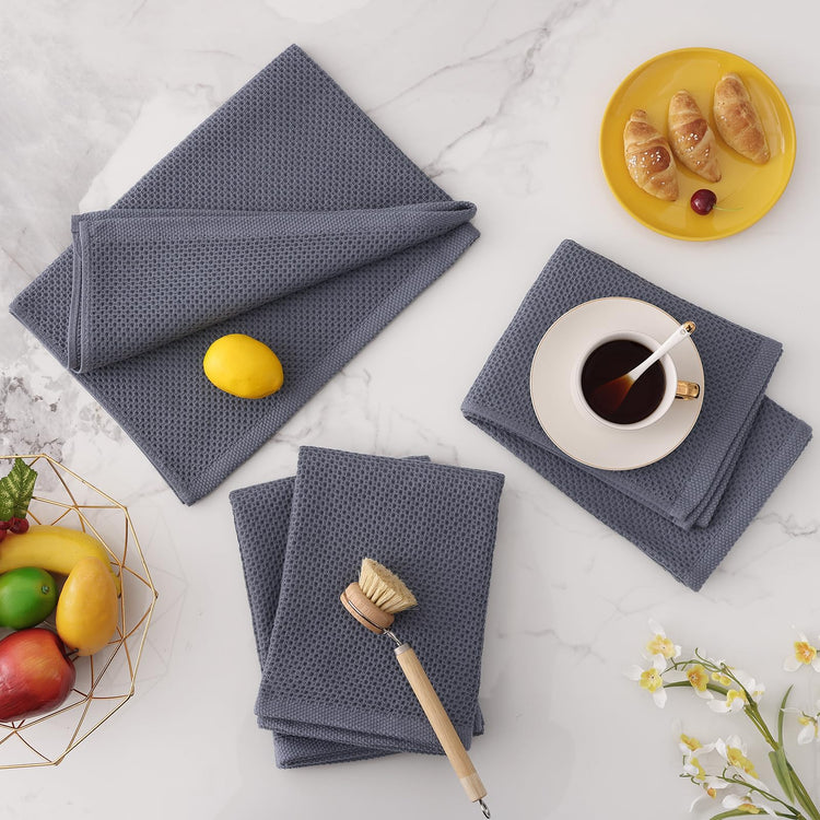 100% Cotton Oversized Waffle Weave Kitchen Towels 6 (6 Count)