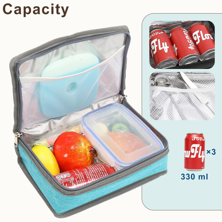 Small Insulated Lunch box Portable Soft Bag Mini Cooler Thermal Meal Tote Kit with Handle for Work & School
