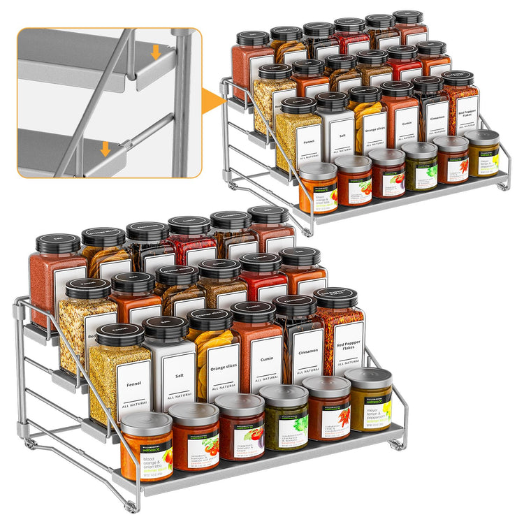 4 Tier Spice Rack for Cabinet (2 Count)