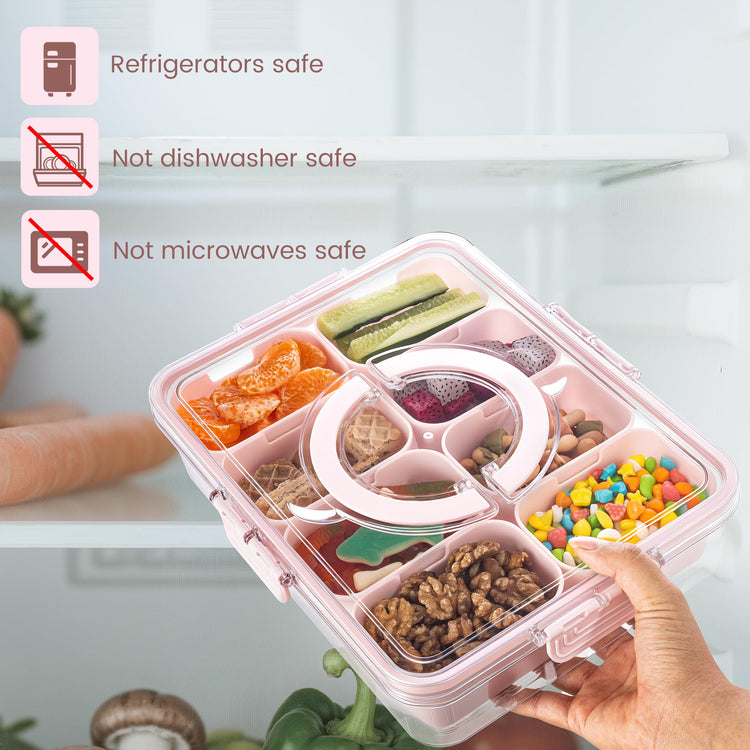 Divided Serving Tray with Lid and Handle