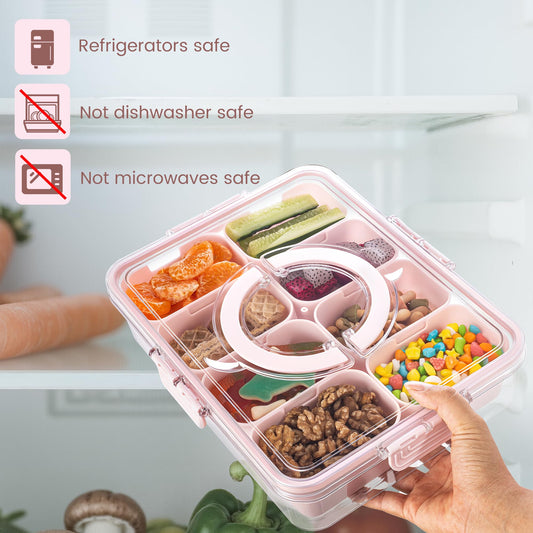 Divided Serving Tray with Lid and Handle