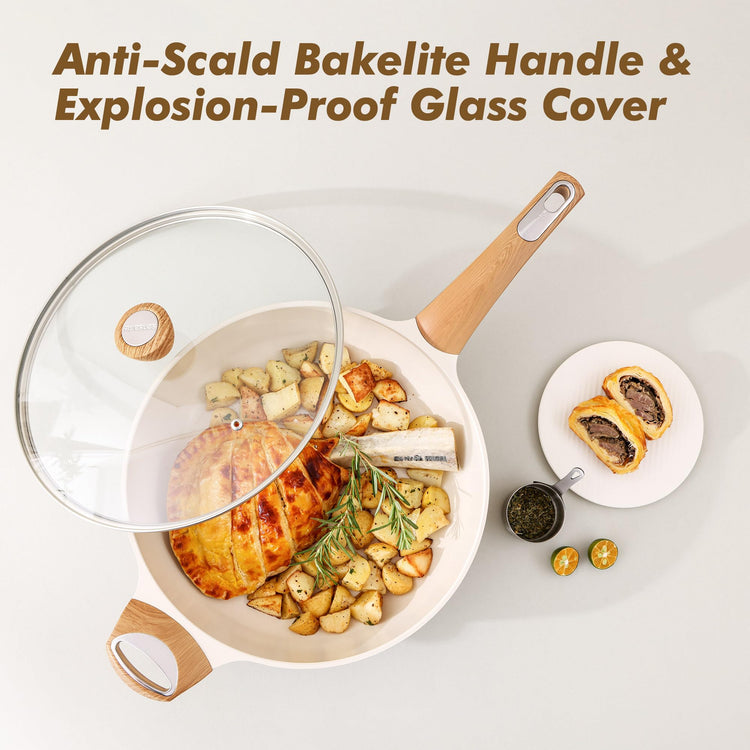 Ceramic Nonstick Frying Pan Skillet with Lid