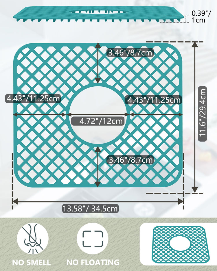 2 Pack Silicone Sink Mat Protector for Kitchen Sink