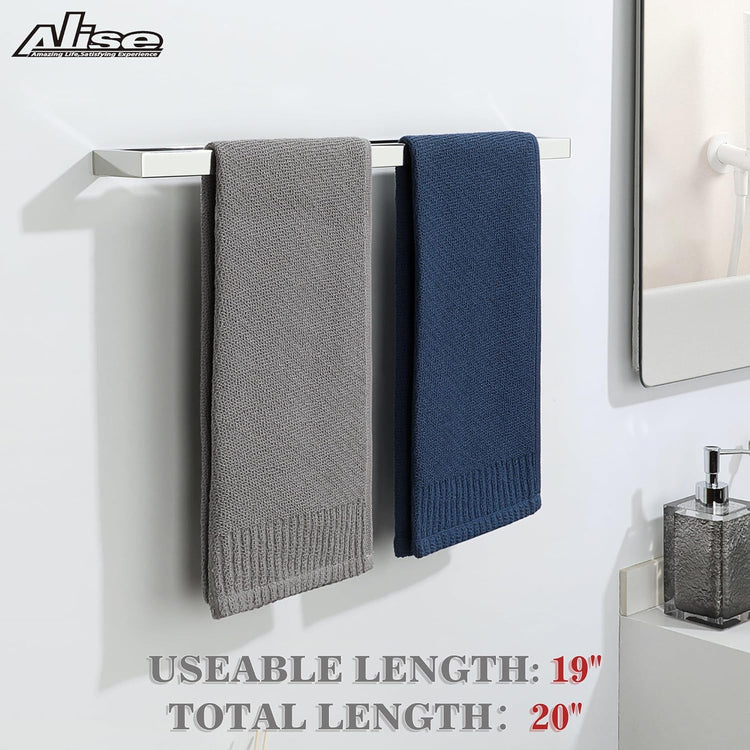 Alise Bath Towel Bar,Wall Mount Towel Holder Towel Rack Towel Hanger for Bathroom Lavatory,20 Inch SUS304 Stainless Steel Towel Rail,Polished Chrome GJF050-C