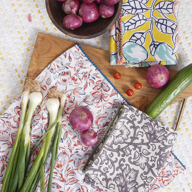 Printed Kitchen Dish Bar and Tea Towels Cotton (6 Count)