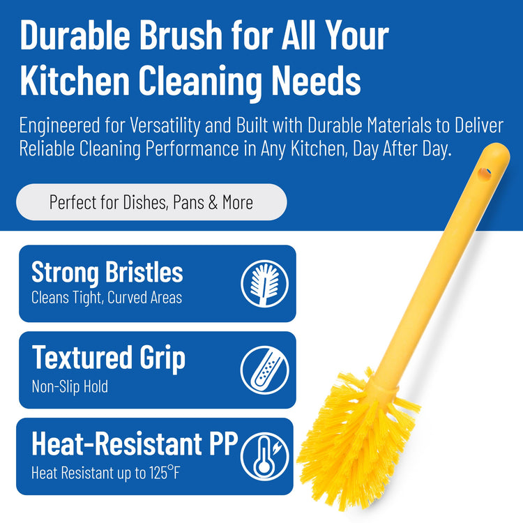 12 Inch Bottle Brush with Polyester Bristles and Plastic Handle